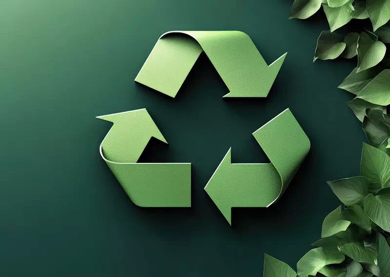 Simbolo di riciclo e sostenibilità